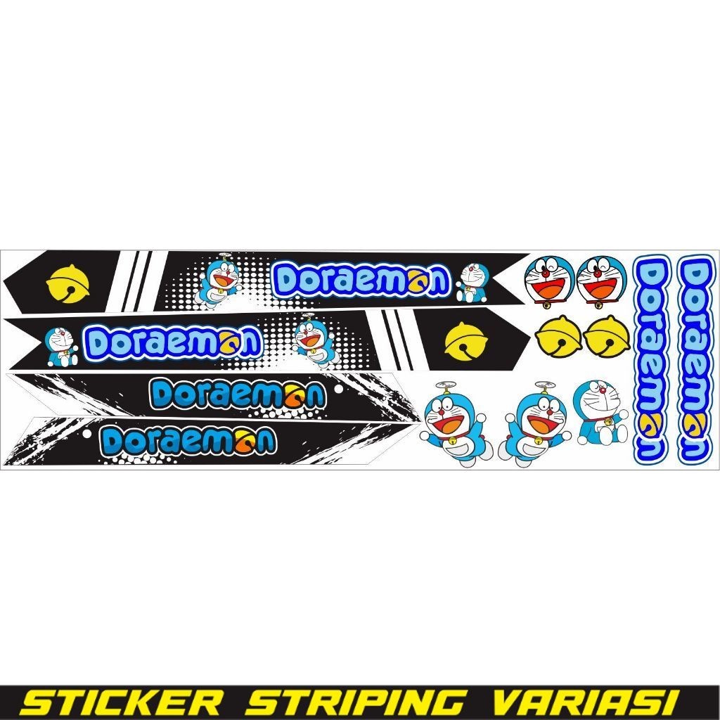 variasi stiker sepeda bmx / striping sepedah stiker doraemon STIKER SEPEDA ANAK VARIASI