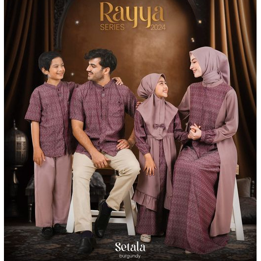 NBRS Sarimbit Keluarga Baju Couple Muslim Keluarga Lebaran 2024 NIbras Rayya Series Setala Burgundy 