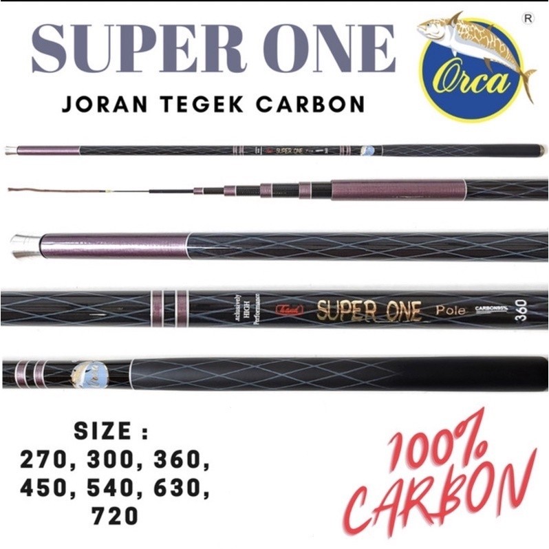 Joran Tegek Carbon Orca Super One 270 300 360 450 Action Medium Tangkai Pancing Super Kuat Serta Coc