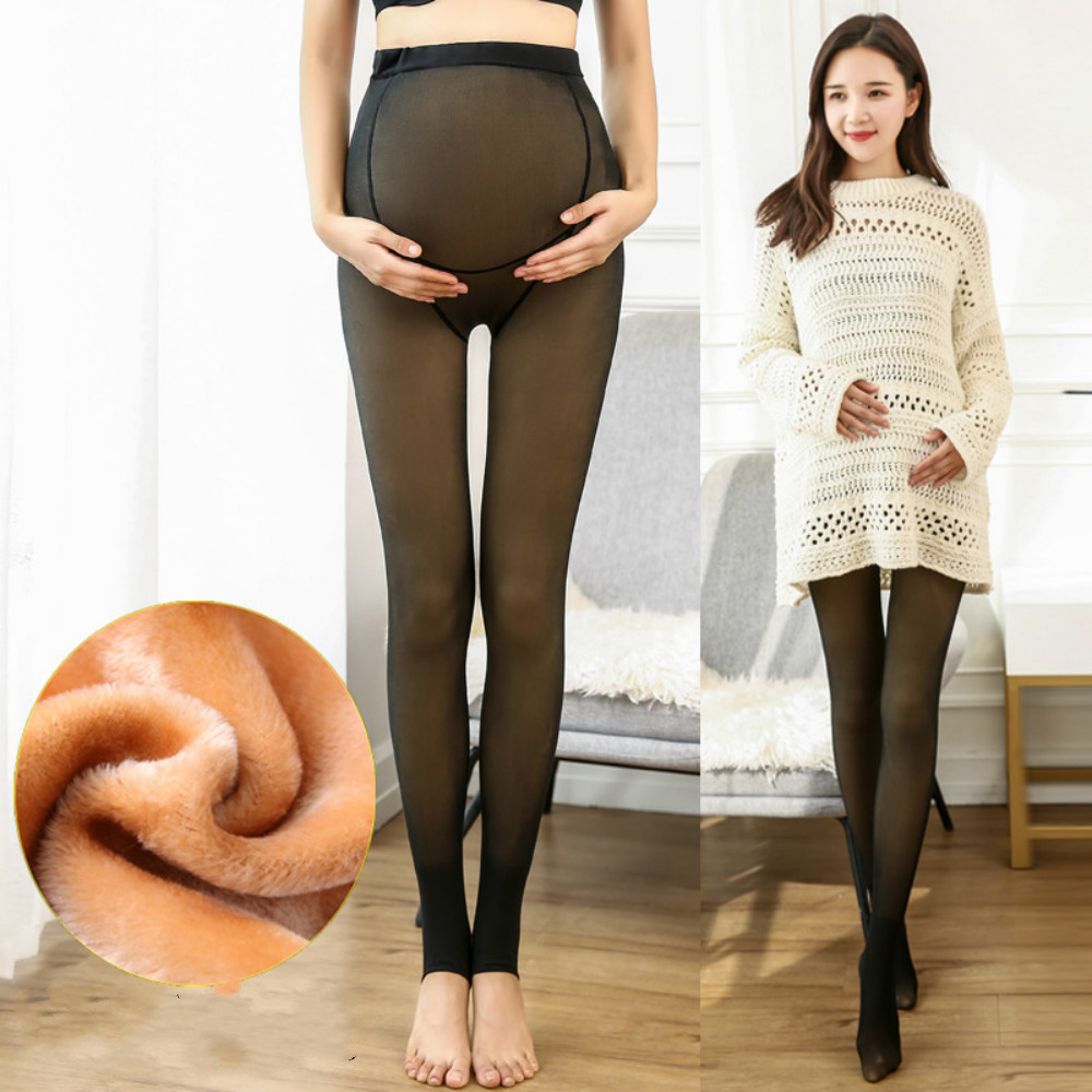 Pregnant Women Pantyhose Velvet Suitable 40-75kg Mother Fake Meat Leggings Autumn And Winter Plush T