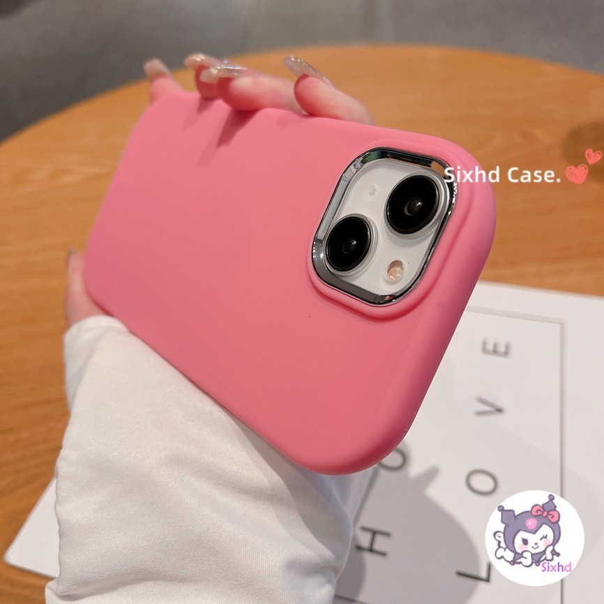 Sixhd 2 in 1 Candy Color For hp Casing Realme C51S C51 C53 C67 C55 C21Y C25 C15 C11 2021 Realme Note 50 C12 C35 C33 C30 C25Y C3 5 5I 5S 6I 8I 9I Narzo 50I 50A Prime Silicon Case 【Mawar merah muda merah hitam putih】 Ins case warna solid sederhana SoftCase