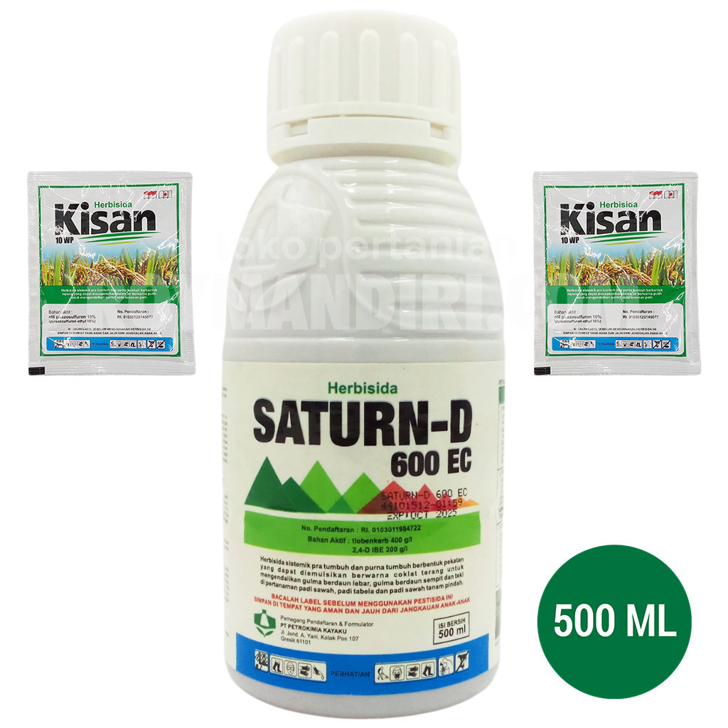 Herbisida Selektif Padi Saturn-D 600EC @500 ml plus 2 Kisan @25 gram