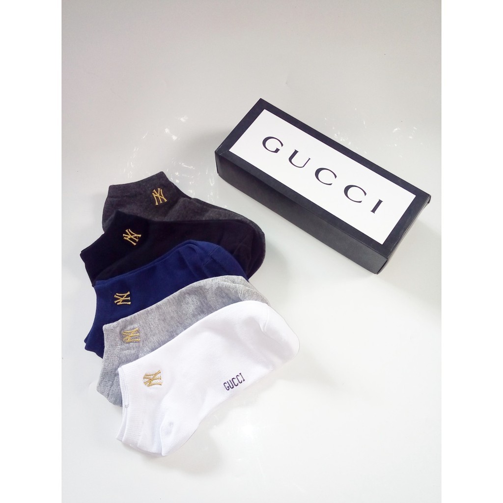Kaos Kaki NY x GUCCI Logo 5 Pcs