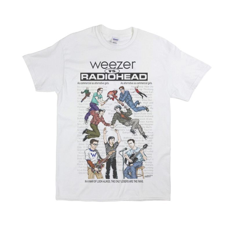 KAOS / T SHIRT / RADIOHEAD / KAOS BAND RADIOHEAD VS WEEZER