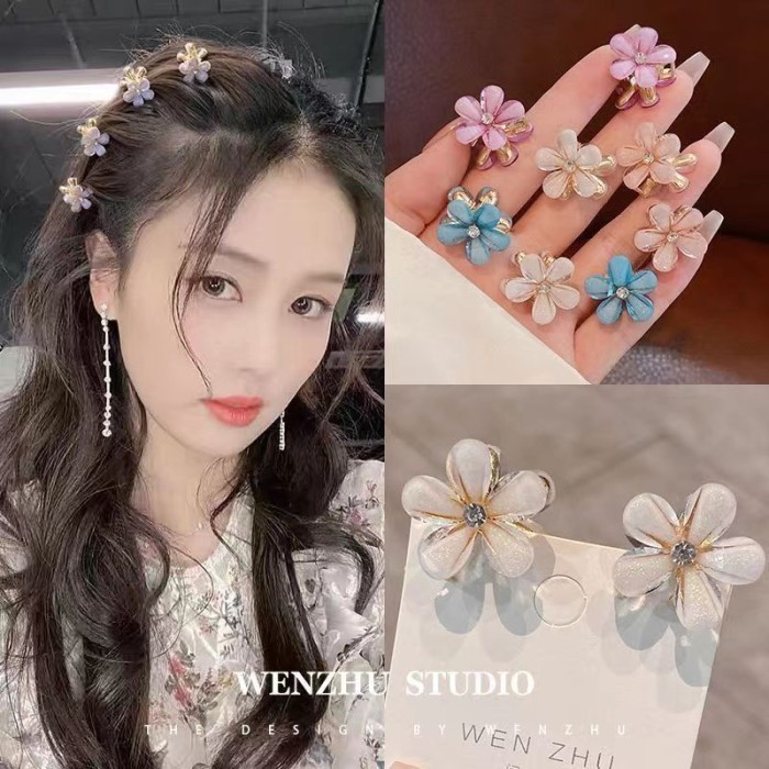 Jepit / Jepitan Rambut / Hair Clip Bentuk Bunga-Bunga Kecil Aneka Warna
