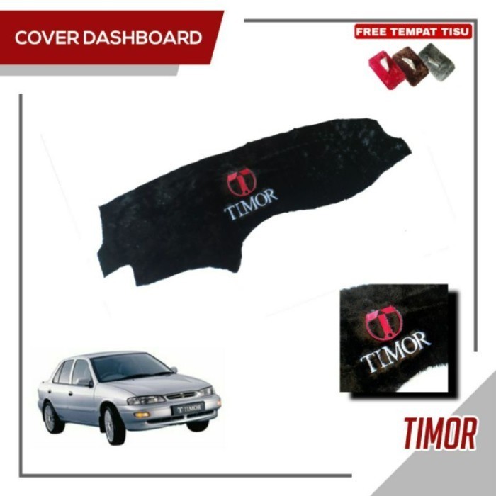 cover dashboard mobil NASIONAL TIMOR 2000-2023 bulu bordir 3D - htm FREE Tempat Tisu Bulu