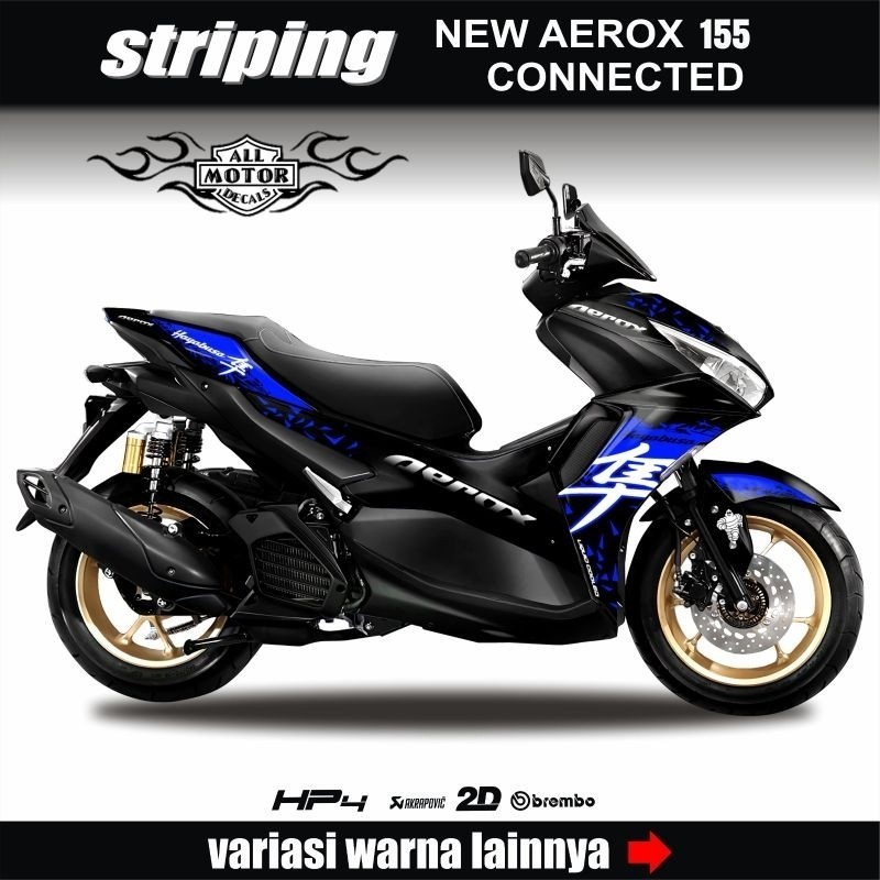 Striping Motor Aerox 155 New 2020-2024 Motif Hayabusa / Striping Motor Aerox 155 Baru Connected/Abs/