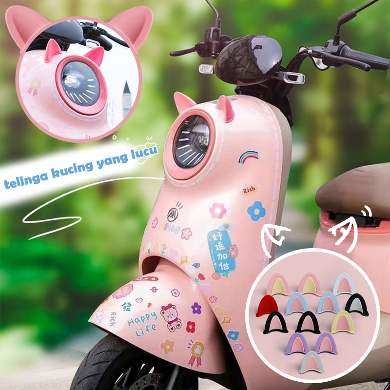 POPOCOLA❀Telinga Aksesori Helm Telinga Kucing/Aksesori Helm Sepeda Motor Elektrik/Mobil Listrik Lucu
