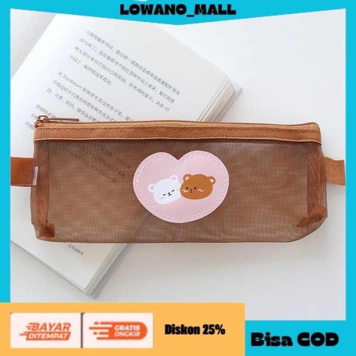 

[[LOWANOMALL6]] TERLARIS Kotak Pensil Bear Tempat Pensil Box Storage Pouch Cute Korean Style LOVE BEAR SMALL COD