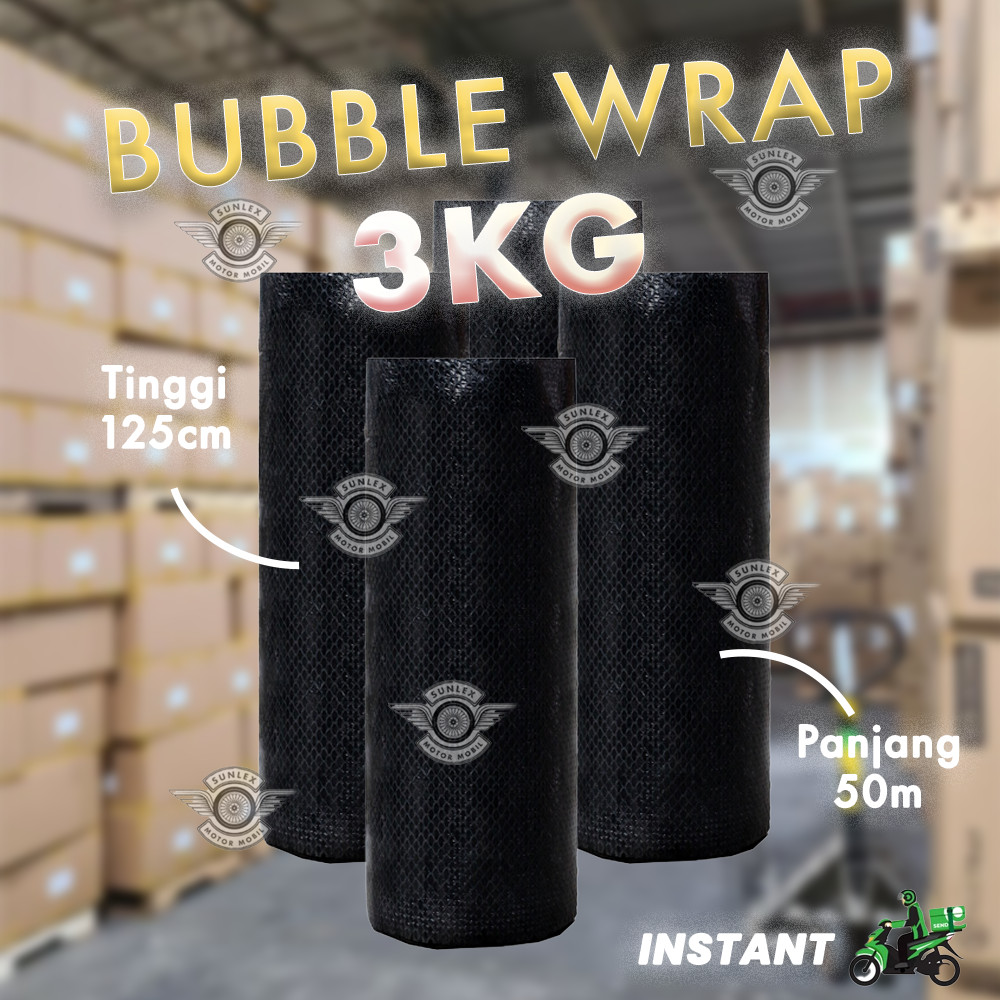 

Bubble Wrap Bubble Roll Hitam 3KG 125 CM x 50 M 50Meter Gojek Grab Gosend Instant