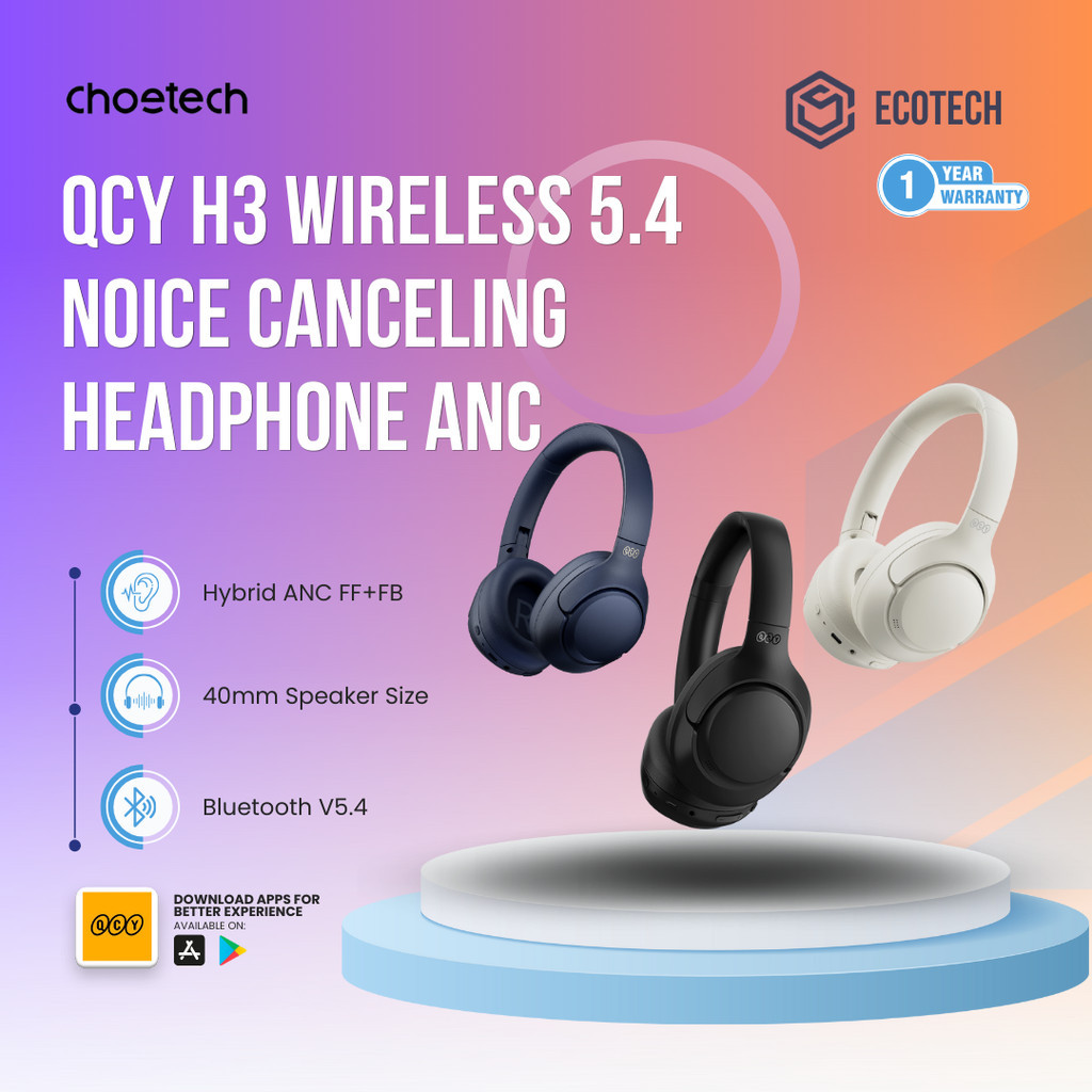 QCY H3 Wireless Noice Canceling Headset Headphone ANC-ENC
