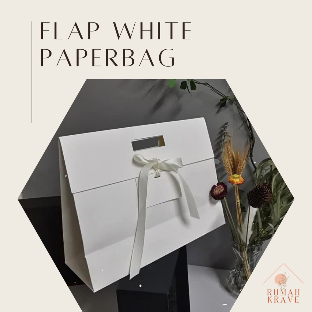 

RUMAH KRAVE - Flap White Kraft Paperbag Putih Goodie Bag