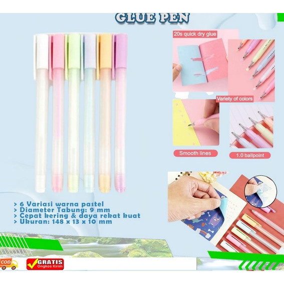 

LYSASHOPINSTAN Pulpen Lem Kertas Glue Pen Cepat Kering Lem Cair Anti Bocor Bentuk Pena Stiker Scrapbook Diy Untuk Anak Sekolah