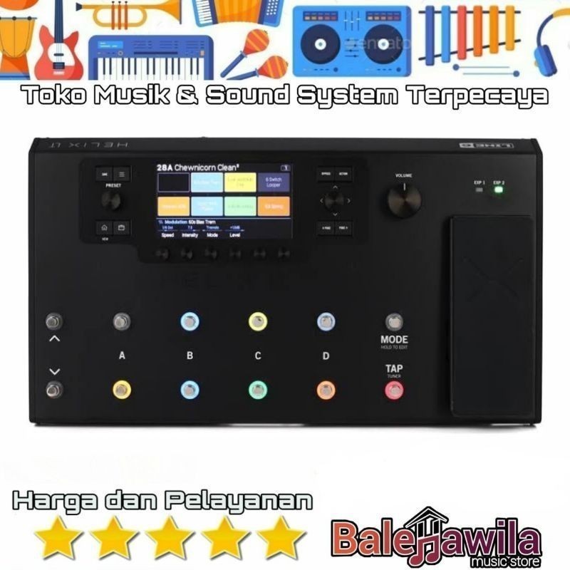 Paket Diskon  Efek Gitar Multi Efek Processor Line 6 Helix LT HelixLT Ori