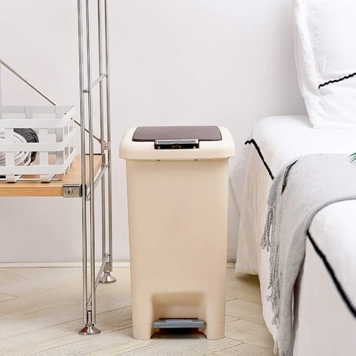 Tempat Sampah Tekan Injak Tong Dengan Tempat Sampah Plastik Tertutup Trash Bin Garbage Bags hand press pedal kaki Kotak Sampah Dapur Kamar Mandi Ruang Tamu anti bau 8L 10L