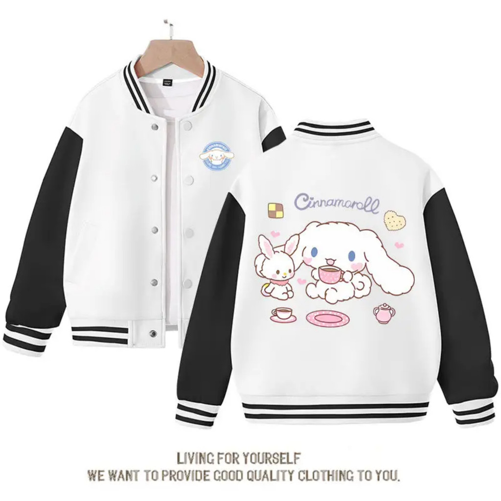 Jaket Anak Perempuan Laki Laki Cinnamoroll Umur 1 - 18 Tahun Jacket Sweater Tebal Free Custom Warna
