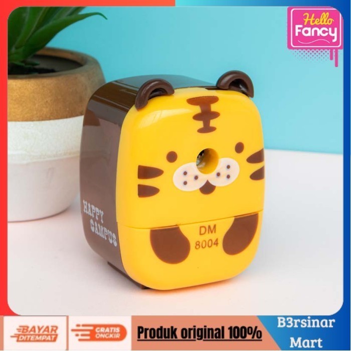 

[[KUALITAS TERBAIK]] Serutan Pensil / Rautan Putar / Rautan Meja / Rawutan Putar DM8004 Cokelat COD