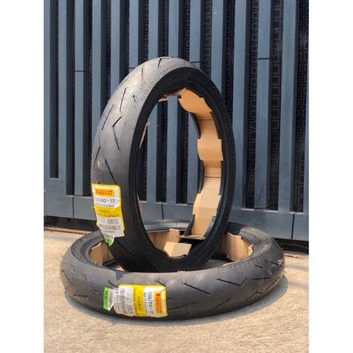 TERMURAH Sepasang ban pirelli diablo rosso corsa 2 110/70-17 100/80-17 ninja r/rr mx king sonic