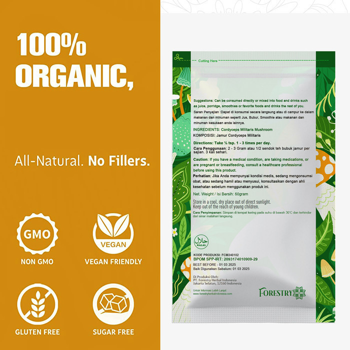 

Cordyceps Mushroom Powder 50 Gram Forestry