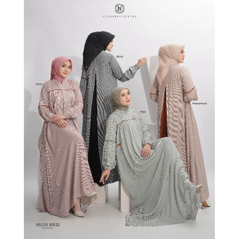 HALLYA DRESS by Nadheera luxury ️ COD ️ gamis premium Original Brand Nadheera