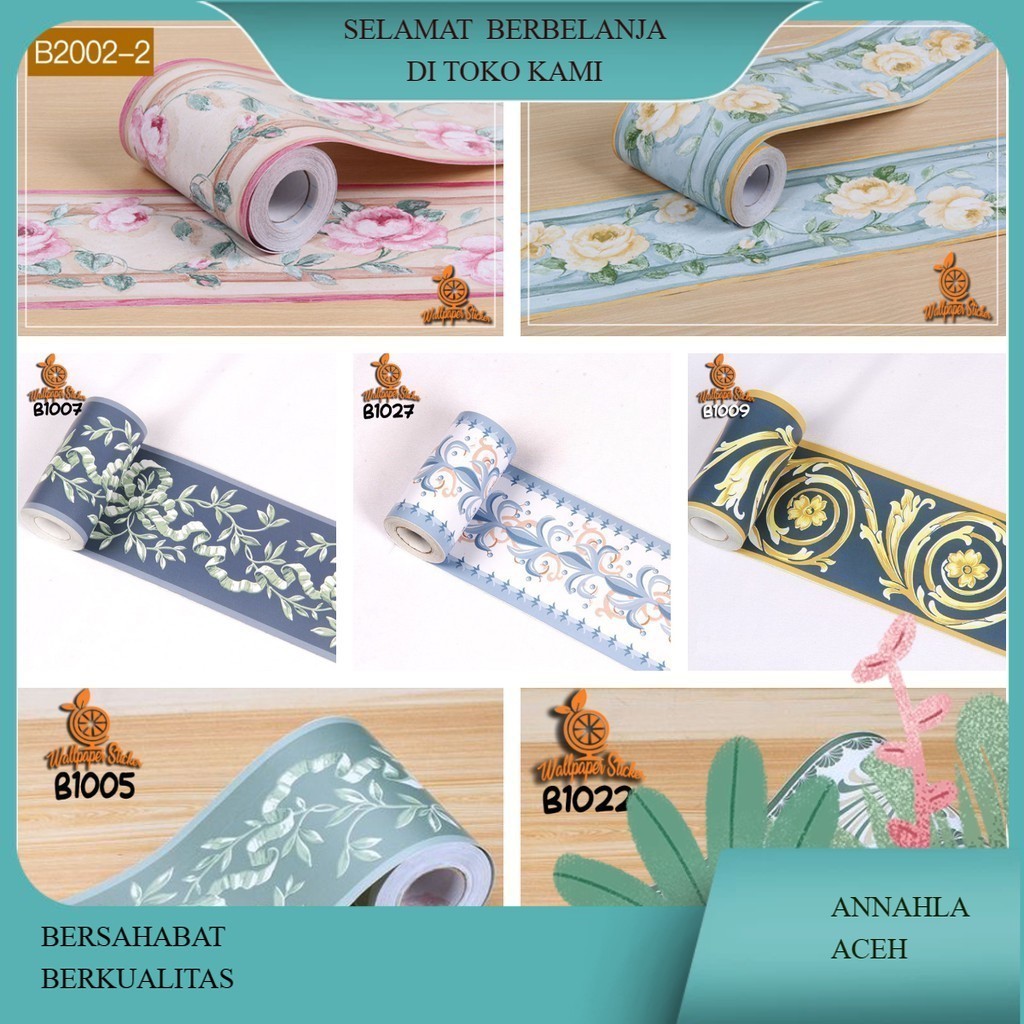 (ANL)Wallpaper Stiker List Border Premium Tekstur Timbul 10 cm X 10m Stiker List Border Dinding Bati