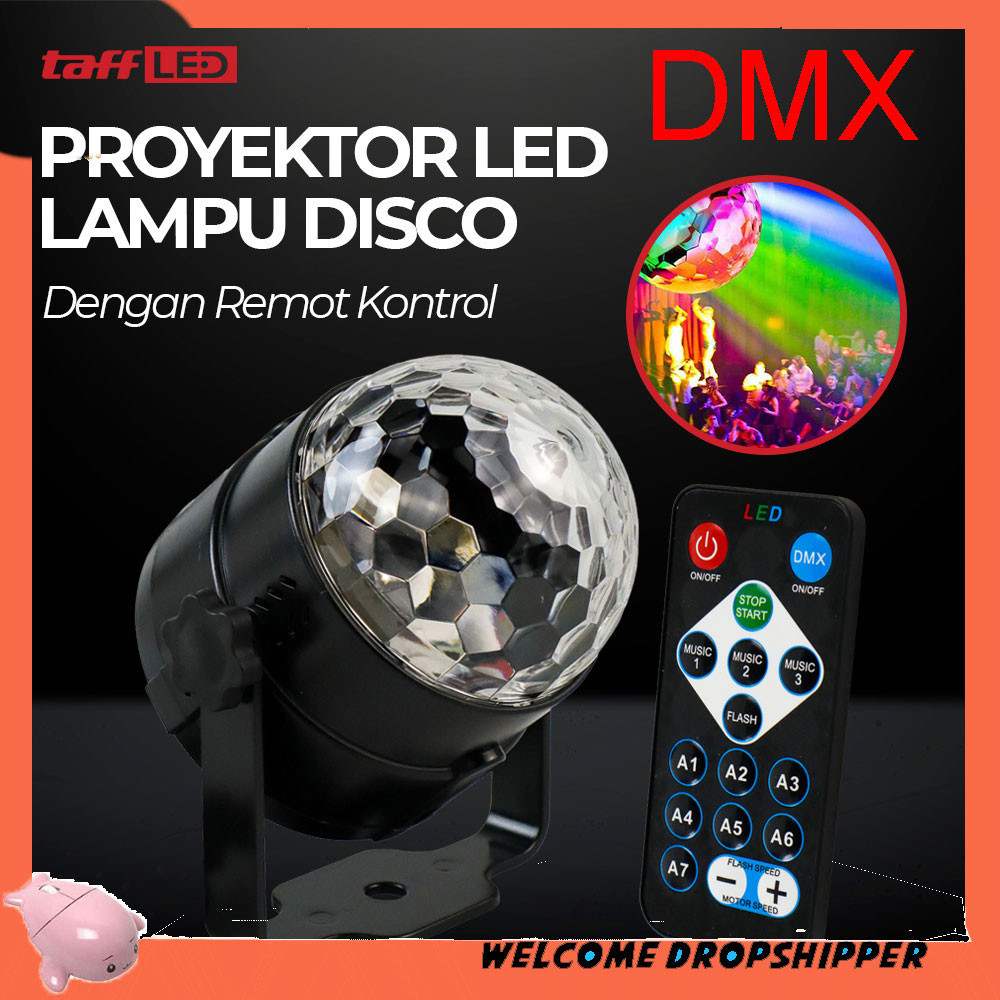 TaffLED Lampu Proyektor Disco Remote Disko DMX 240V 6W