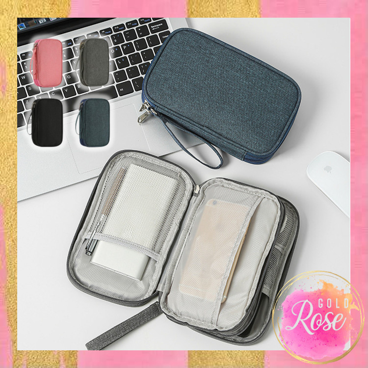 ℛ𝑜𝓈𝑒𝑔𝑜𝓁𝒹 D6178 Zipper Organizer Gadget Mini Storage Bag For Cable Cord