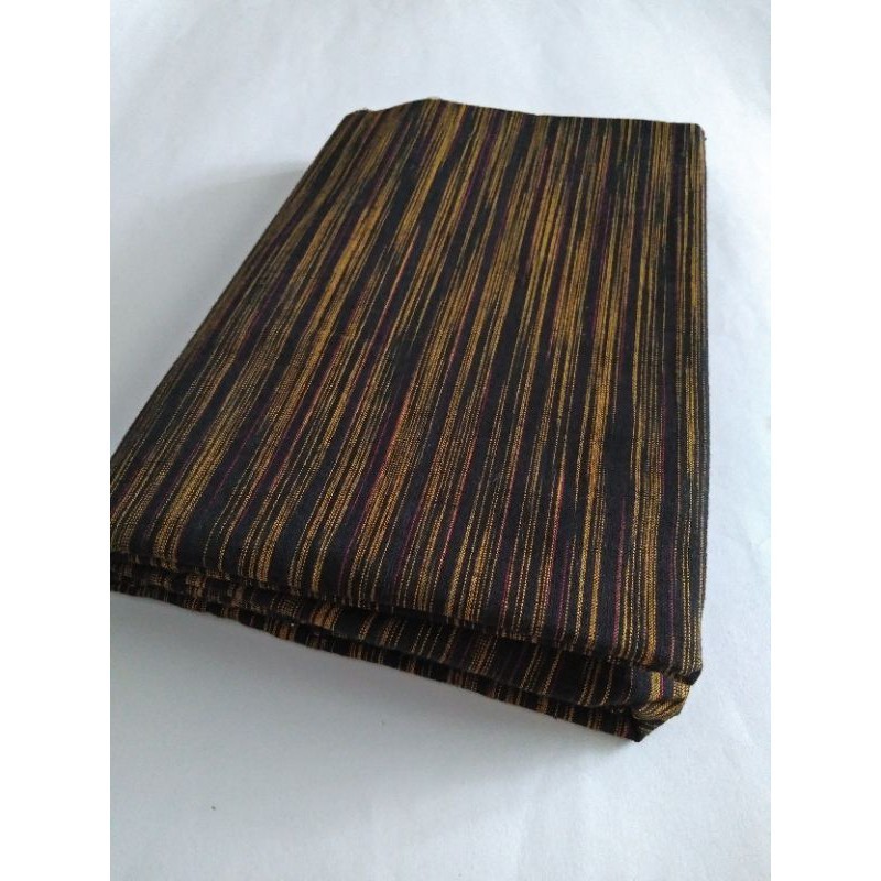 LURIK Kain Lurik Tenun Lurik bahan Lurik Batik Lurik - Gerimis Hitam Emas Rapat