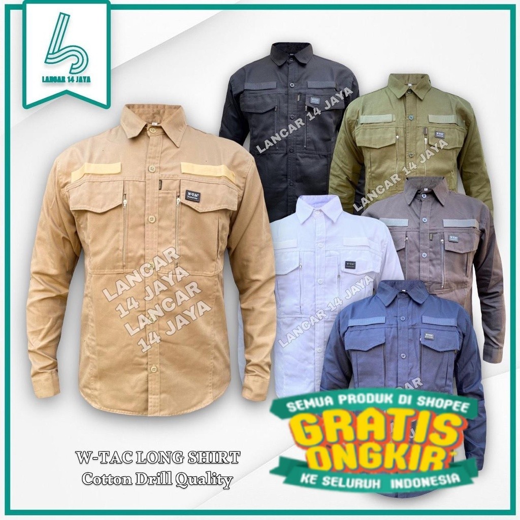 Kemeja Tactical W-TAC Kemeja Reskrim / Kemeja BUMN / Kemeja Lapangan Bahan Drill Katun / Kemeja Kant