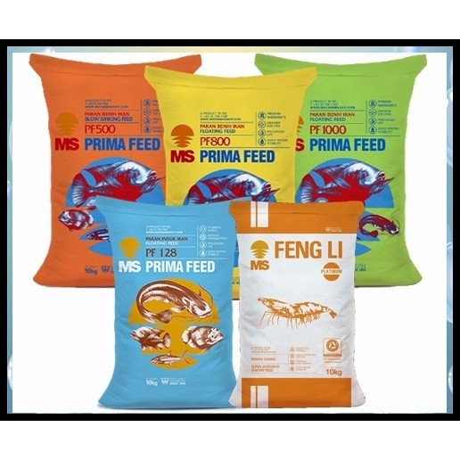 PELET PAKAN induk benih IKAN fengli udang PRIMA FEED PF 1000 PF500 PF800 PF 0 KARUNG karungan 10 kg