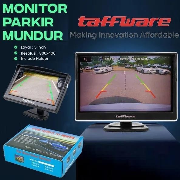 BAYAR DI TEMPAT Paket Lengkap Tinggal Pasang Layar Monitor Mobil TFT LCD 5 Inch + 2 Kamera Depan Bel