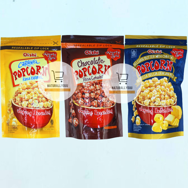 

Oishi Popcorn Caramel/Coklat/Keju Camilan Snack Jagung Pop Corn 100gr