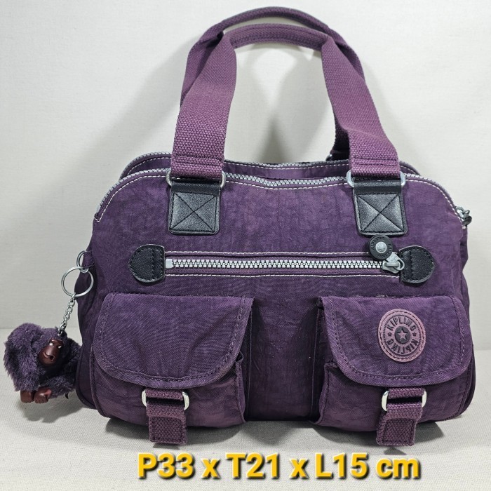 Kipling Bravo original K1365-675 tote shoulder bag  tas jinjing bisa ketek with gorilla Hannah dark 