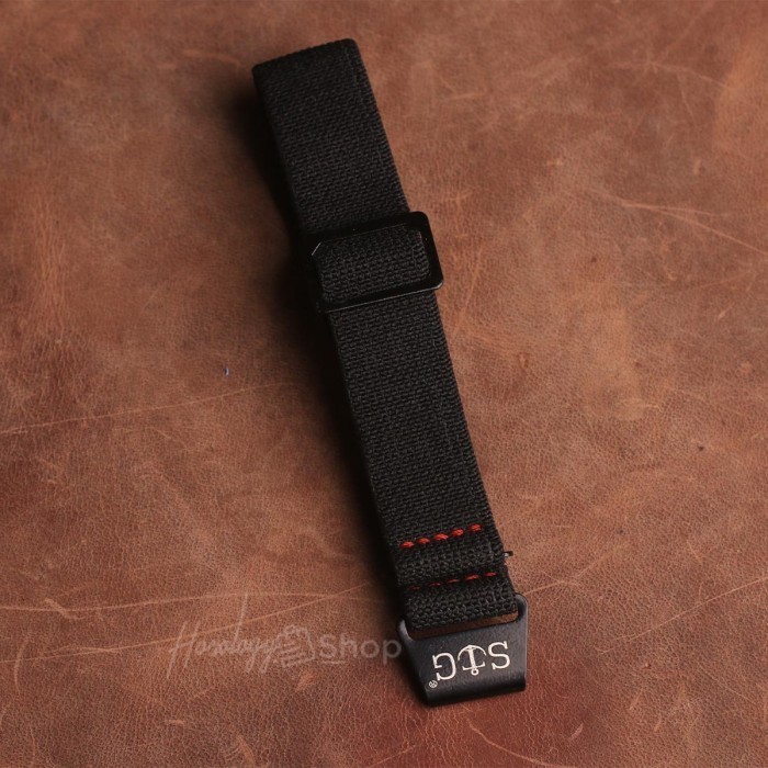 [TERMURAH] MN Strap Indonesia STRAPGUY Black Red (B) Black Buckle - 22 mm