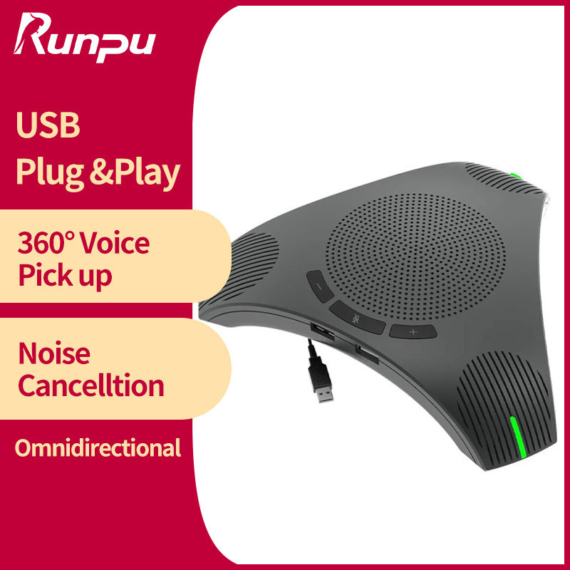 

Runpu USB Speakerphone Conference Microphone Omnidirectional Computer Mic 360° Voice Pickup Skype/Video Conference/OnlineCourse