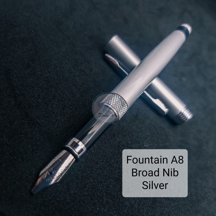 

Termurah~ Pena Kaligrafi A8 Broad Nib | Fountain Pen Metal Mata 1,5mm - Silver