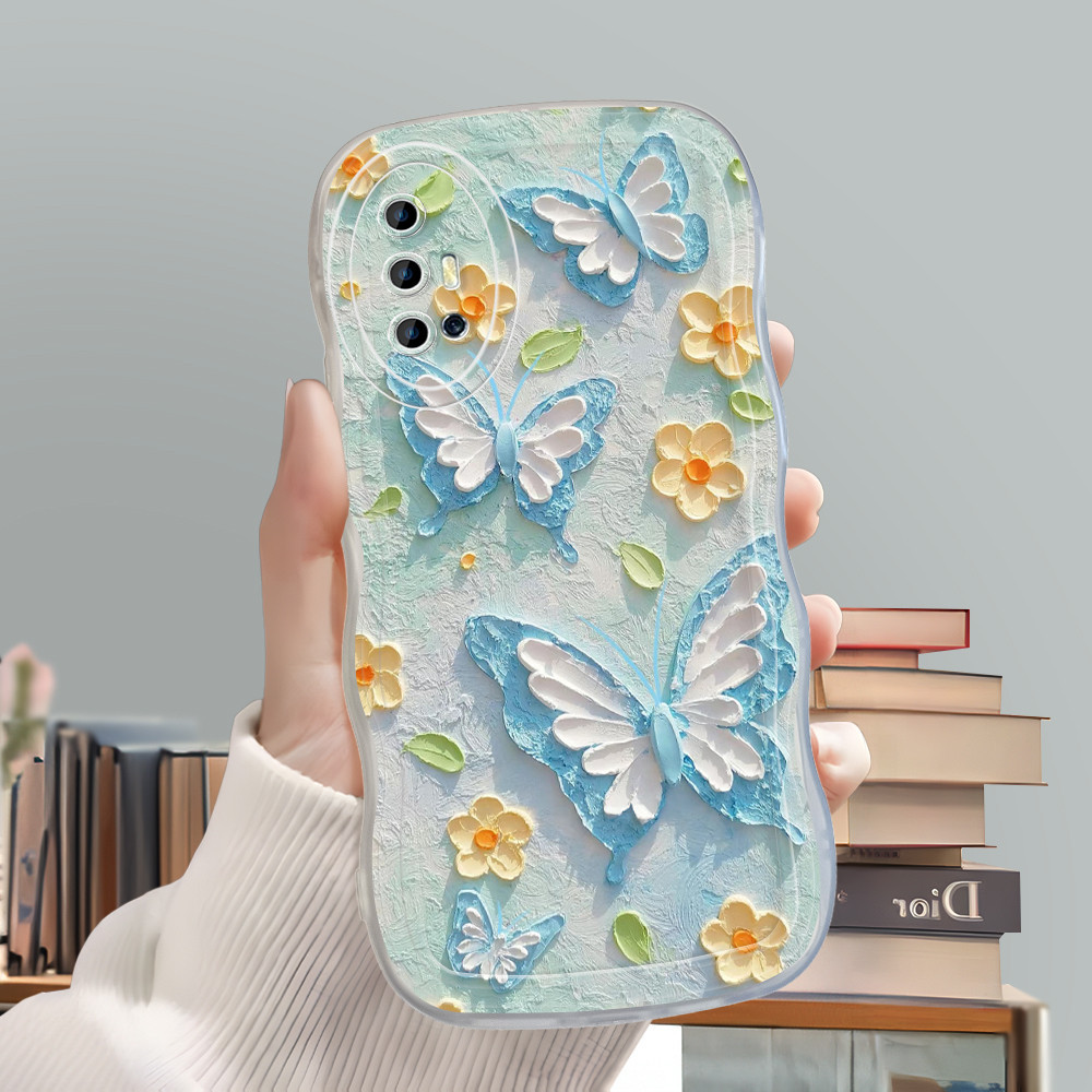 Casing Hp Untuk Vivo V19 Kesing Soft Phone Case Bergelombang White Butterfly Softcase Cassing