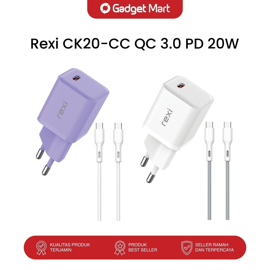 Charger Type C to C Rexi CK20-CC QC 3.0 PD 20W
