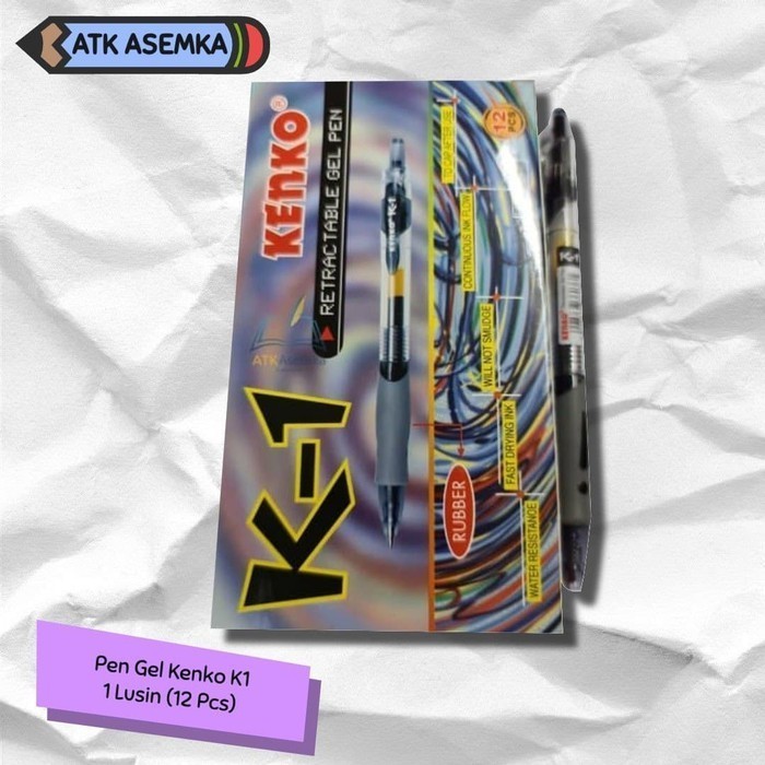 

[Terbaru]ATK PEN GEL KENKO K1 / PULPEN KENKO CETEK [LUSIN] Atk