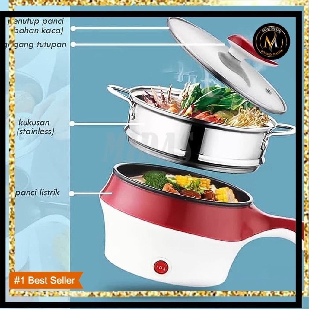 PANCI LISTRIK HIU PANCI MODEL STAINLESS DAN PLASTIK PANCI PANAS PEMASAK LISTRIK MULTIFUNGSI PANCI MA