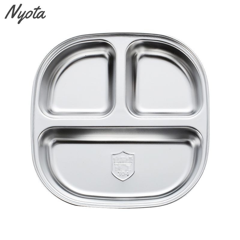 Piring Makan Stainless Anak / Piring Makan Sekat Anak SUS 304 Stainless / Piring Sekat Stainless /