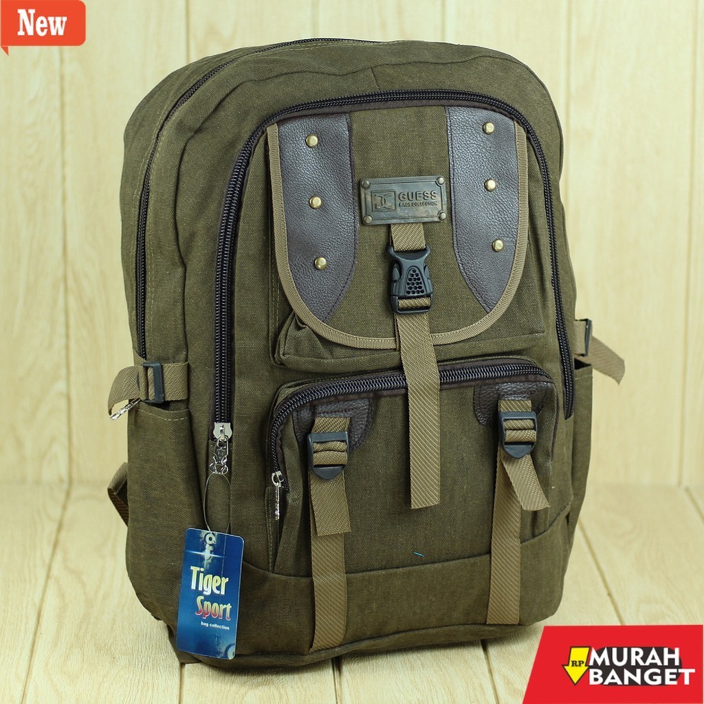 tas ransel wanita shopee Ransel Kanvas Sekolah Tas Laptop Tebal Murah Kanvas Guess Ransel Pria Tas P