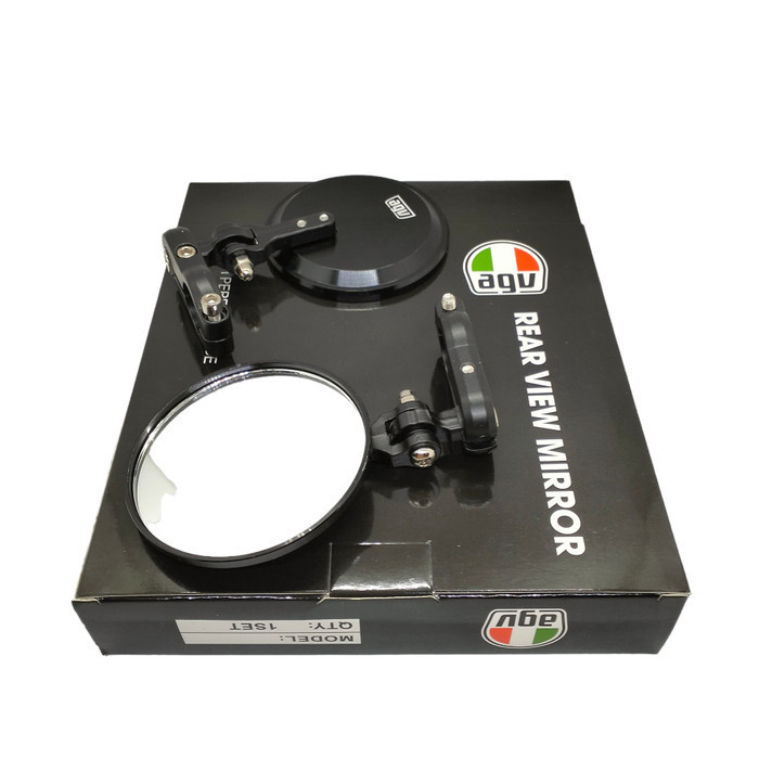 ORIGINAL Spion jepit stang bulat KLX-CRF 150-WR 155 supermoto VND/Kaca bening - Agv Diameter8cm, Bul