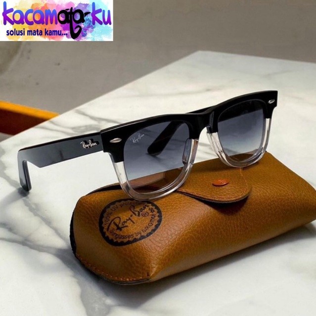 Kacamata Rayban Wayfarer Two Tone Grade Original Size 50 Sunglasses