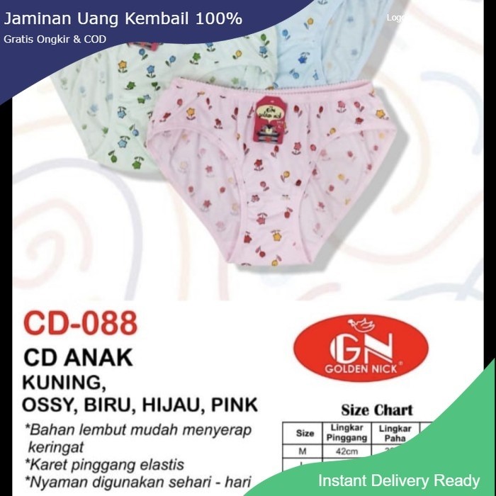 COD Celana Dalam CD Golden Nick anak wanita Perempuan Cowok Pria Lucu