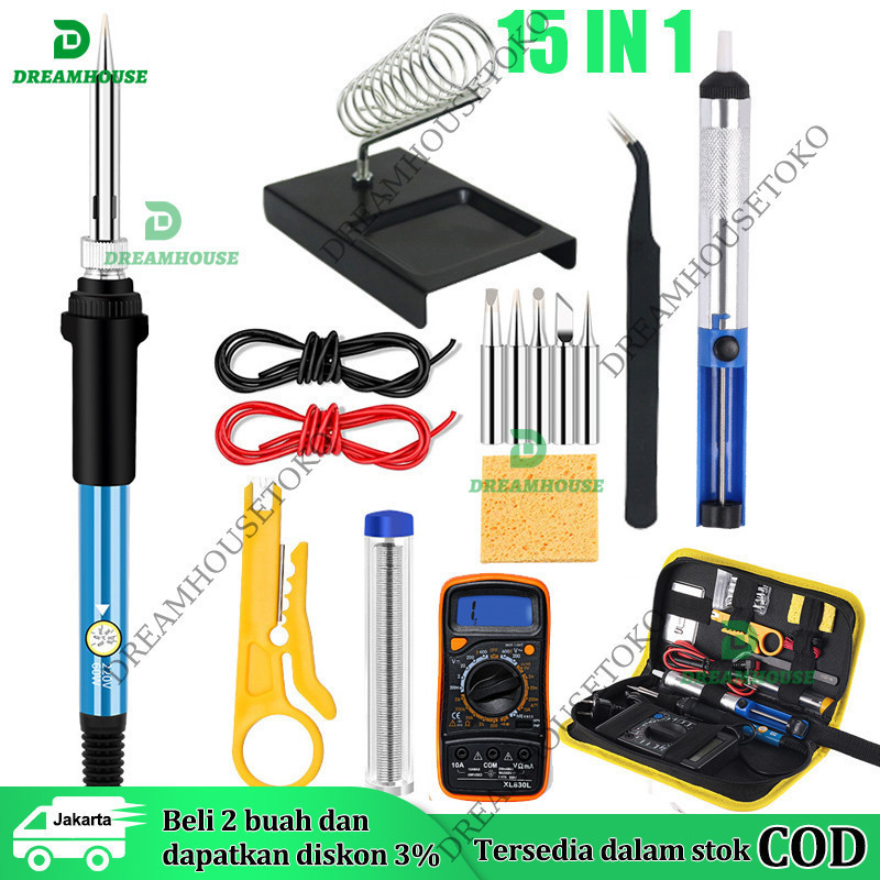 15pcs Solder listrik/solder listrik + timah/alat solder set paket lengkap/Solder Listrik Berkualitas