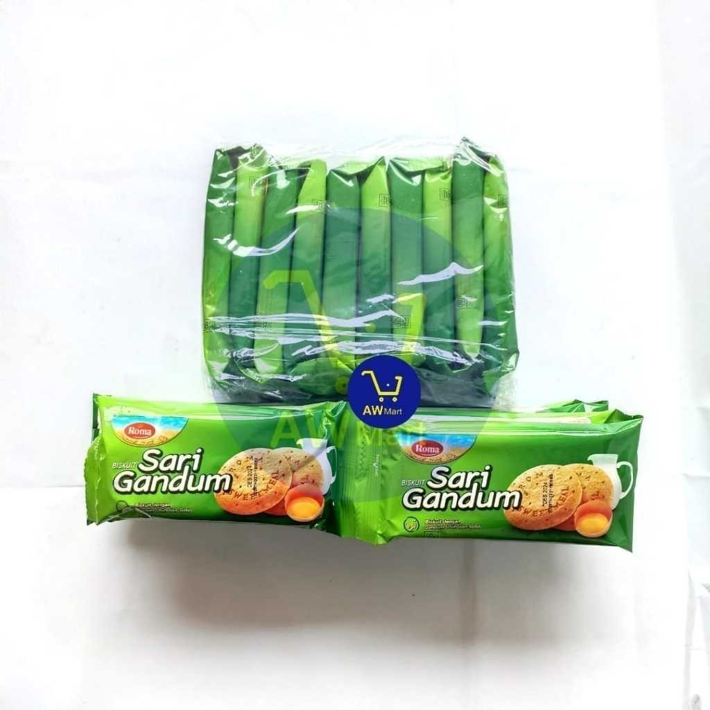 

ROMA SARI GANDUM RENCENG ISI ( 10 SACHET X 39 GRAM ) - BISKUIT SARI GANDUM RENCENG