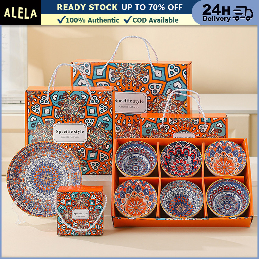 Hampers Mangkok Set Keramik Bohemian Japanese Bowl Set Souvenir