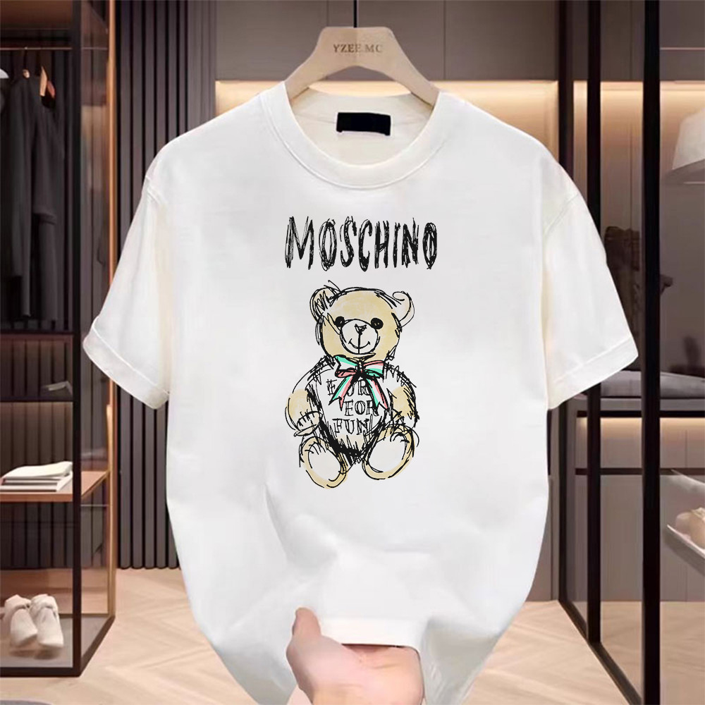 INXX Merek trendi T-shirt Oversize “moschino” Kaos Pria Distro Original 100% Premium QQ1207