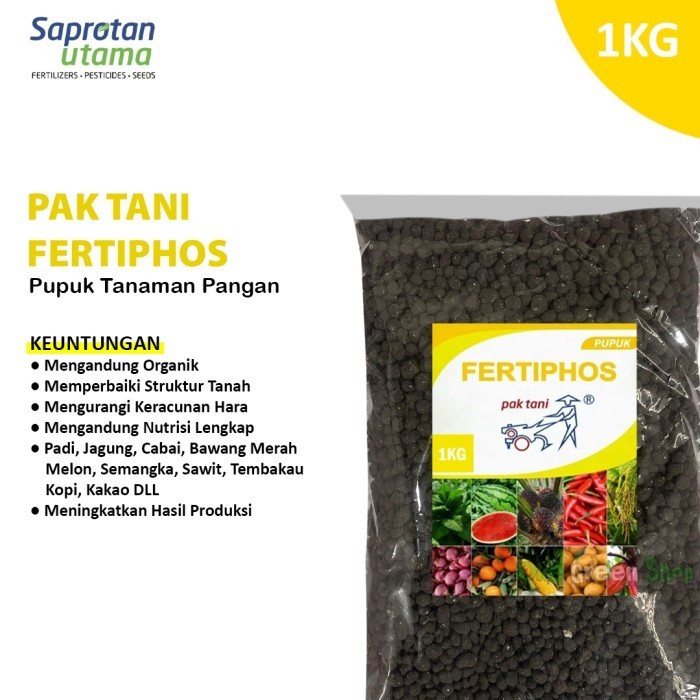 1KG - Pupuk Pak Tani Fertiphos TSP Hitam Phospate Original